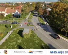 Wizualizacja ulicy Pawiej po remoncie. Widok na skrzyżowanie z Jasienicy