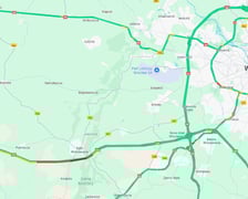 Na mapie, na czerwono zaznaczono korek na A4