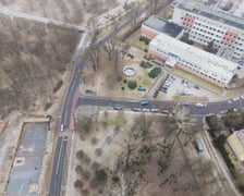 Widok na skrzyżowanie ulic Na Grobli, Okólnej i Międzyrzeckiej