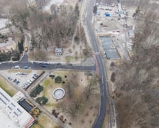 Widok na skrzyżowanie ulic Na Grobli, Okólnej i Międzyrzeckiej