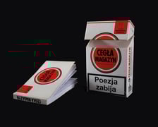 <p>"Cegła" w formie pudełka od papieros&oacute;w</p>