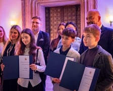 <p>Uroczystość przyznania stypendiów dla młodzieży wrocławskiej, uzdolnionej artystycznie</p>