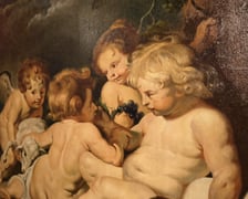 <p>Chrystus i św. Jan Chrzciciel jako dzieci | nieokreślony malarz wg Petera Paula Rubensa | olej na pł&oacute;tnie | XIX w. (?)</p>