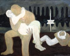 Anna Szpakowska-Kujawska, Kochankowie, olej, płótno, 1957