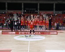 <p>Koszykarki Ślęzy Wrocław cieszą się ze zwycięstwa w finale Pucharu Polski. Sosnowiec, 11.01.2026</p>