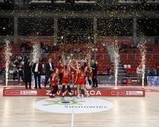 <p>Koszykarki Ślęzy Wrocław cieszą się ze zwycięstwa w finale Pucharu Polski. Sosnowiec, 11.01.2026</p>