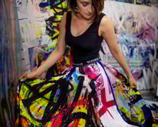 spódnica "Bang" zaprojektowana przez wrocławskiego artystę Krzysztofa Cichonia