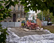 Fosa miejska i okolice, miejsce po Kładce św. Antoniego, październik 2023