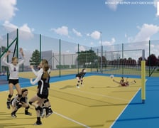 Wizualizacja nowego boiska w SP nr 43 przy ul. Grochowej we Wrocławiu