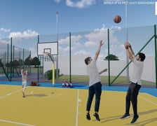 Wizualizacja nowego boiska w SP nr 43 przy ul. Grochowej we Wrocławiu