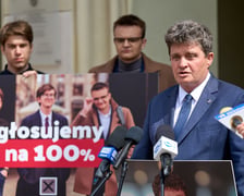 Kampania profrekwencyjna „Głosujemy na 100%” - konferencja prasowa, 07.05.2025