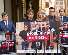 Kampania profrekwencyjna „Głosujemy na 100%” - konferencja prasowa, 07.05.2025