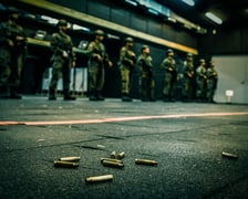 Żołnierze dobrowolnej zasadniczej służby wojskowej podczas pierwszego strzelania z ostrej amunicji