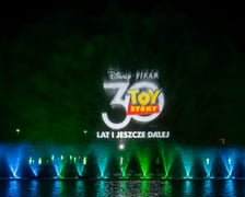 <p>Pr&oacute;ba generalna pokazu specjalnego fontanny multimedialnej "Pixar: Lato Przyjaźni"</p>