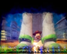 <p>Pr&oacute;ba generalna pokazu specjalnego fontanny multimedialnej "Pixar: Lato Przyjaźni"</p>