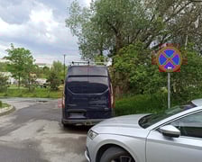 <p>Za takie parkowanie Straż Miejska Wrocławia wypisuje mandaty - znak zakazu B-36</p>