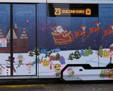 Świąteczny tramwaj MPK na trasie