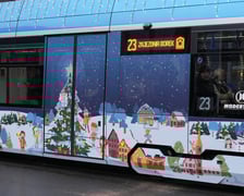 Świąteczny tramwaj MPK na trasie