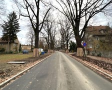 Ulica Olszewskiego na odcinku od Gersona do Bacciarellego skończona. Zdjęcie z 18 grudnia. Trwać będą tu jeszcze prace, ale już poza jezdnią