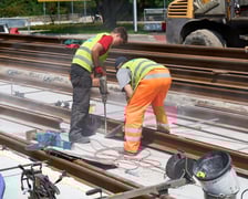 Remont torowiska na skrzyżowaniu Pomorska-Dubois