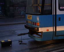 Złamany pantograf przy Pułaskiego - trwa naprawa