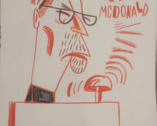 <p>Juror Robert McDonald, karykatura Tomasza Brody</p>