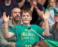 Śląsk Wrocław - Astoria Bydgoszcz w hali Orbita, zdjęcia kibiców i meczu