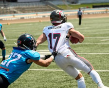 <p>Kibice na meczu Panthers Wrocław z Centurions Cologne</p>