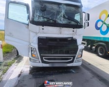 Kolizja dwóch ciężarówek na autostradzie A4 pod Wrocławiem - 16.06.2026 r.
