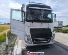 Kolizja dwóch ciężarówek na autostradzie A4 pod Wrocławiem - 16.06.2026 r.