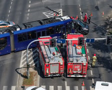 Wypadek na skrzyżowaniu Toruńska/Brucnkera - zdjęcie z drona, 2.08.2026 r.