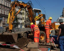 Remont torowiska na skrzyżowaniu Grabiszyńskiej i Zaporoskiej