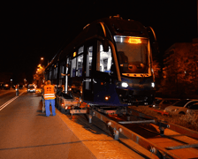 Nocy transport nowego tramwaju Moderus Gamma 2, 15 sierpnia 2022