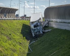 W ubiegłym tygodniu takie widoki mieli kierowcy jadący AOW. Ciężarówka wypadła z trasy...