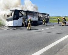 Pożar autokaru na A4