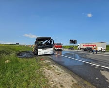 Pożar autokaru na A4