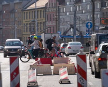 <p>Ulica Kazimierza Wielkiego rano w pierwszy dzień roboczy remontu&nbsp;&nbsp;</p>