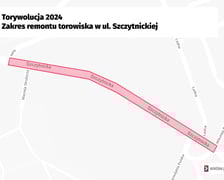 <p>Mapa przedstawia remontowany fragment ul. Szczytnickiej.</p>