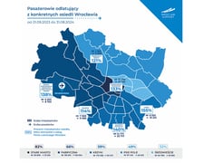 <p>Mapa: pasażerowie odlatujący z konkretnych osiedli Wrocławia.</p>