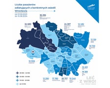 <p>Mapa: liczba pasażer&oacute;w odlatujących z z konkretnych osiedli Wrocławia&nbsp;</p>