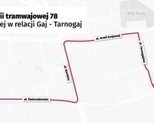 Trasa tymczasowej linii tramwajowej 78