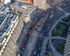 Rozpoczęcie robót budowlanych przy węźle Drobnera - Dubois. Widok z lotu ptaka