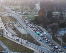 Utrudnienia, wypadek na Placu Społecznym