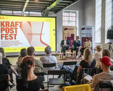 Konferencja prasowa w budynku po kotłowni przy ul. Kolejowej, 31 sierpnia 2026