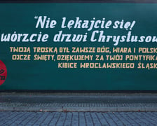 Mural z Janem Pawłem II na Ostrowie Tumskim