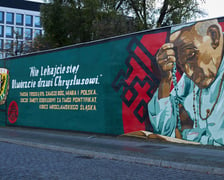 Mural z Janem Pawłem II na Ostrowie Tumskim