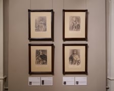 <p>Wystawa &bdquo;Poczet kr&oacute;l&oacute;w polskich&rdquo; Jana Matejki w Muzeum Narodowym we Wrocławiu - rysunki piastowskich władc&oacute;w-Mieszko I, jego żona Dobrawa, Bolesław I Chrobry i Mieszko II</p>