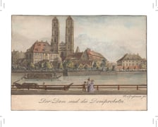 <p>Ostr&oacute;w Tumski. Poczt&oacute;wka z grafiką Maximiliana von Grossmanna, ok. 1825 r.</p>