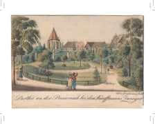 <p>Promenada. Poczt&oacute;wka z grafiką Maximiliana von Grossmanna, ok. 1825 r.</p>