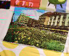 <p>Fragmenty tkaniny artystycznej, która od 29 października ozdobi ścianę w Barbarze</p>